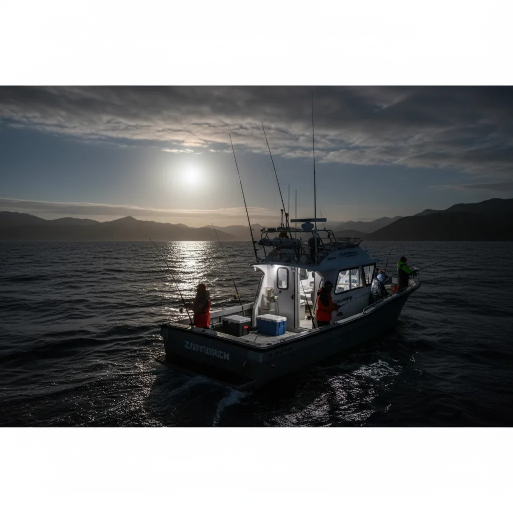 Passeio ao luar com barco de pesca